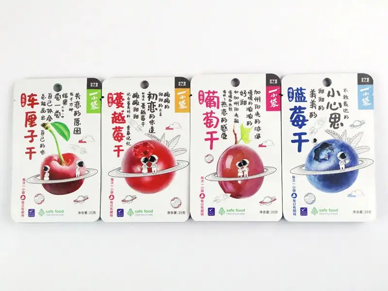 digital printed flat pouch for dried fruit