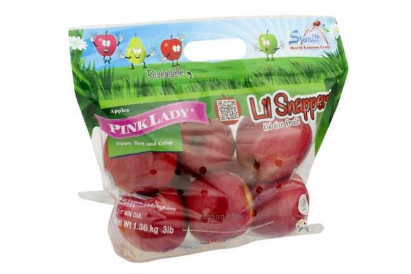 3lb vented pouch with zipper for apple