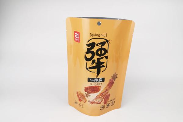 digital printed gloosy stand up pouch for beef tendon