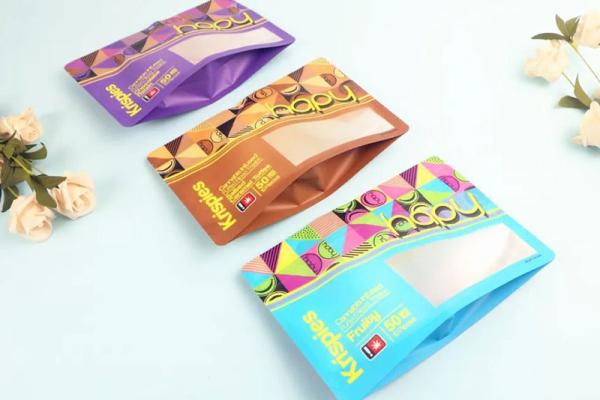 digital printed matte stand up pouch with window for snack