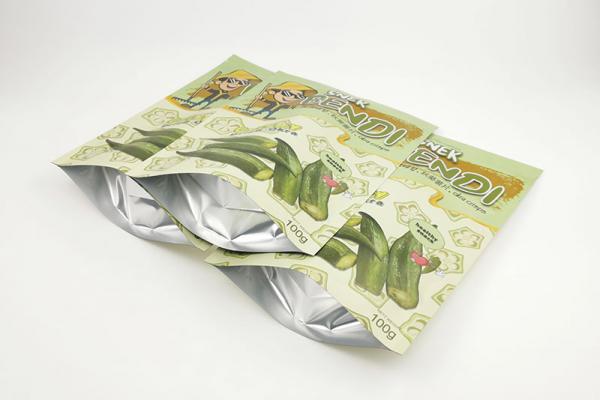 digital printed pouch with zipper for okra dried fruits