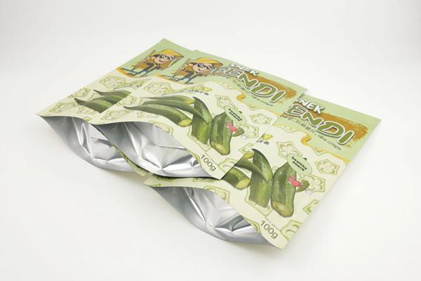 digital printed pouch with zipper for okra dried fruits 