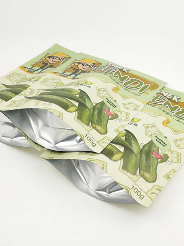 digital printed pouch with zipper for okra dried fruits 