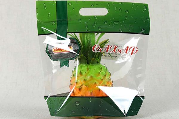 Fruit packaging bag with zipper for pineapple