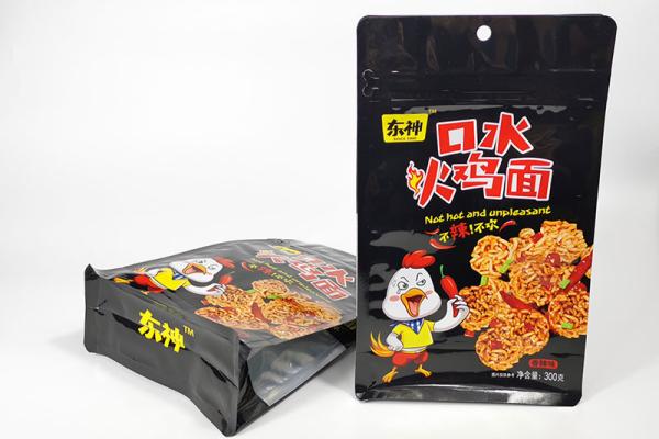 glossy digital printed flat bottom pouch for snack noodles