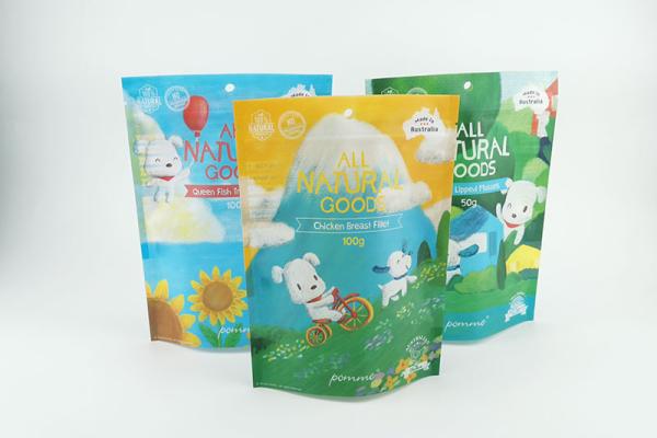 matte digital printed stand up pouches for pet food